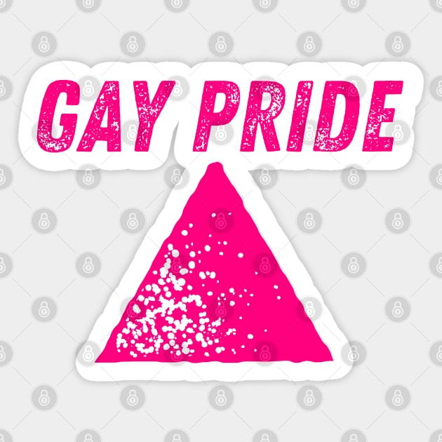 Gay Pride - Pink Triangle Pointing Up Sticker by TJWDraws